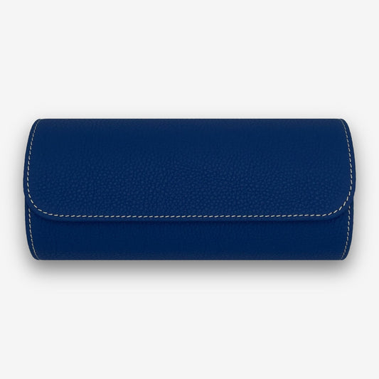 Uhrenrolle Royal Blue für 3 Uhren aus blauem Leder – uhrenrolle